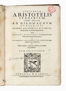 ARISTOTELES - Ethicorum [...] libri decem, ad Nicomachum conscripti.
