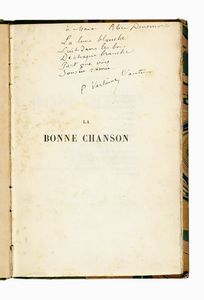 PAUL VERLAINE - Componimento poetico autografo e dedica su libro La bonne Chanson.