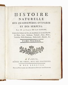 GEORGES LOUIS BUFFON : Histoire naturelle gnrale et particuliere...  - Asta Libri, autografi e manoscritti - Associazione Nazionale - Case d'Asta italiane