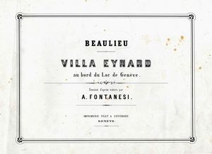 Antonio Fontanesi - Beaulieu. Villa Eynard au bord du Lac de Genve.