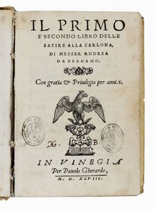 PIETRO NELLI - Il primo e secondo libro delle satire alla carlona.