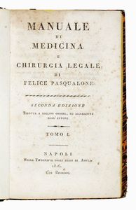 FELICE PASQUALONE - Manuale di medicina e chirurgia legale [...]. Tomo I (-II).