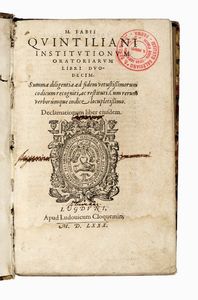 MARCUS FABIUS QUINTILIANUS - Institutionum oratoriarum libri duodecim.