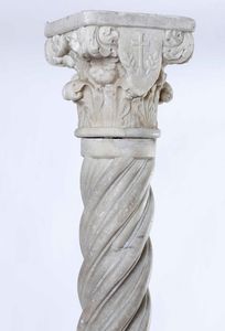 Coppia di colonne. Arte gotica del XIV-XV secolo  - Asta Scultura e Oggetti d'Arte - Associazione Nazionale - Case d'Asta italiane