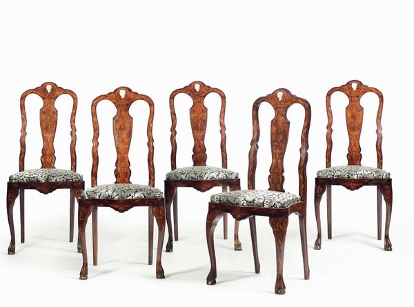 Insieme di cinque sedie. Olanda, XIX-XX secolo  - Asta Dimore Italiane - Associazione Nazionale - Case d'Asta italiane