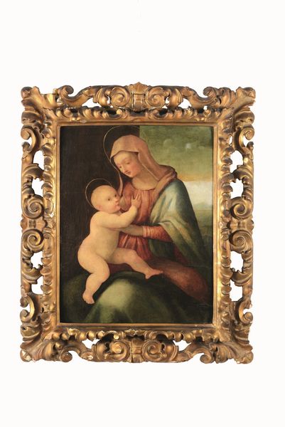 Scuola lombarda del XVI secolo Madonna con Bambino  - Asta Dimore Italiane - Associazione Nazionale - Case d'Asta italiane