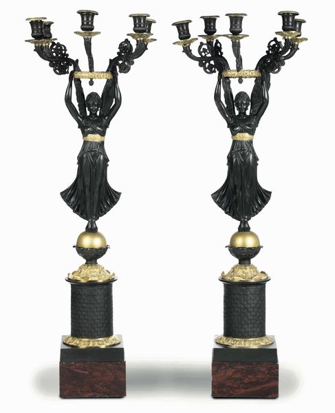 Coppia di grandi candelabri. Italia, XX secolo  - Asta Dimore Italiane - Associazione Nazionale - Case d'Asta italiane