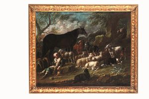 ,Philipp Peter Roos detto Rosa da Tivoli - Paesaggio con pastore e armenti