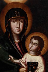 Scuola del XIX secolo Madonna con Bambino  - Asta Dimore Italiane - Associazione Nazionale - Case d'Asta italiane