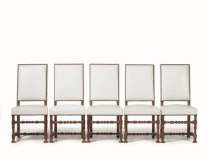 Dieci sedie a rocchetto in noce. Piemonte, XVII-XVIII secolo  - Asta Dimore Italiane - Associazione Nazionale - Case d'Asta italiane