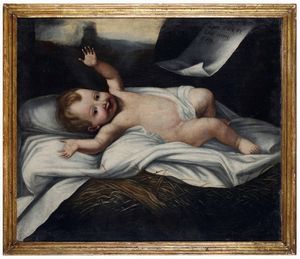 Scuola del XVII secolo Ges Bambino  - Asta Dimore Italiane - Associazione Nazionale - Case d'Asta italiane