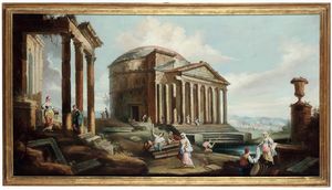 ,Giovanni Paolo Panini - Paesaggio con rovine classiche e figure