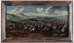 Scuola del XVII secolo Scontro di cavalleria  - Asta Dimore Italiane - Associazione Nazionale - Case d'Asta italiane