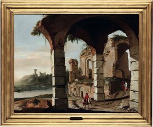 ,Pieter Anthonisz van Groenewegen - Paesaggio con ruderi e figure