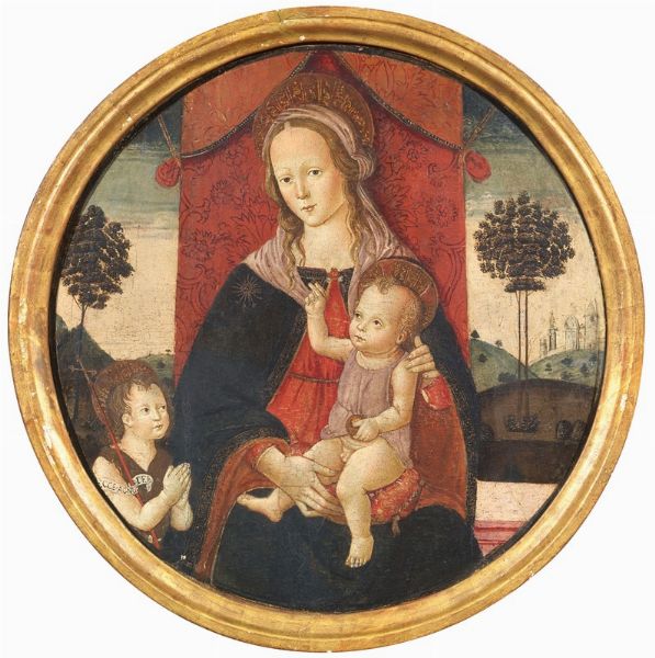 Madonna col Bambino e San Giovannino  - Asta Importanti Arredi e Dipinti Antichi - Associazione Nazionale - Case d'Asta italiane