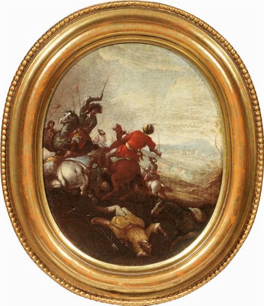 Due dipinti a soggetto Battaglia di cavalleria  - Asta Importanti Arredi e Dipinti Antichi - Associazione Nazionale - Case d'Asta italiane