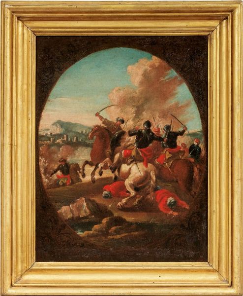 Due dipinti a soggetto Battaglia di cavalleria  - Asta Importanti Arredi e Dipinti Antichi - Associazione Nazionale - Case d'Asta italiane
