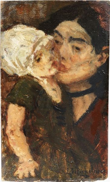 Mamma con bambino  - Asta Dipinti e Sculture del XIX e XX secolo - Associazione Nazionale - Case d'Asta italiane