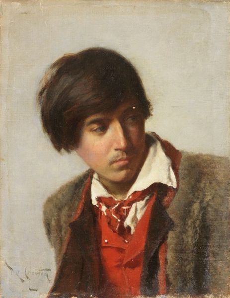 Ritratto di giovane  - Asta Dipinti e Sculture del XIX e XX secolo - Associazione Nazionale - Case d'Asta italiane