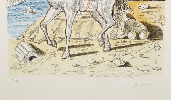 DE CHIRICO GIORGIO (1888 - 1978) : Cavalli su una spiaggia antica.  - Asta Asta 358 | ARTE MODERNA E CONTEMPORANEA Online - Associazione Nazionale - Case d'Asta italiane