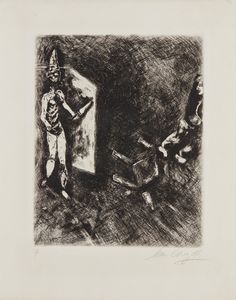 CHAGALL MARC (1887 - 1985) - Fables de la Fontaine series: La Mort et Le Bucheron.