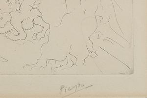 PICASSO PABLO (1881 - 1973) : Taureau et Chevaux dans l'Arne.  - Asta Asta 358 | ARTE MODERNA E CONTEMPORANEA Online - Associazione Nazionale - Case d'Asta italiane