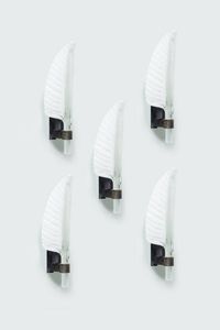 VENINI - Cinque appliques in vetro di Murano a forma di foglia. Anni '50 cm 11x40