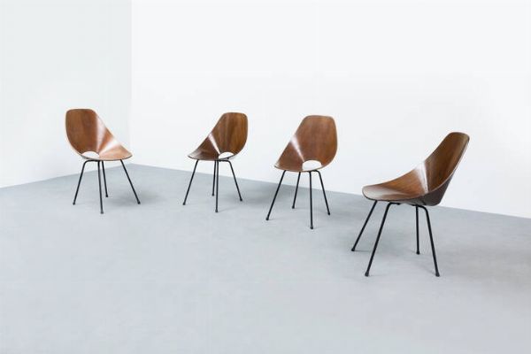 VITTORIO NOBILI : Quattro sedie mod. Medea  - Asta Asta 202 Design - Associazione Nazionale - Case d'Asta italiane