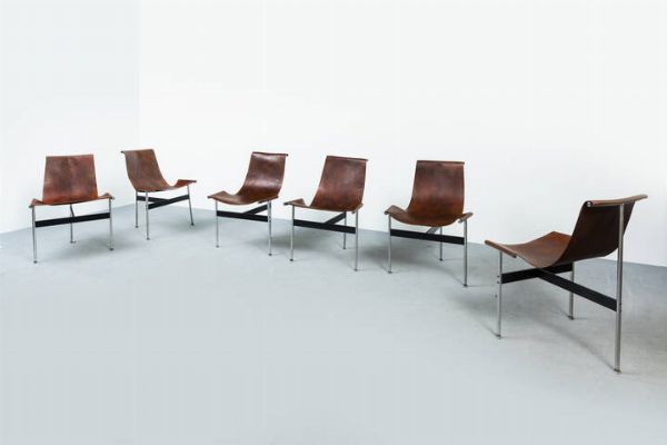 WILLIAM KATAVOLOS  ROSS LITTEL  DOUGLAS KELLEY : Sei sedie mod. 3LC  - Asta Asta 202 Design - Associazione Nazionale - Case d'Asta italiane