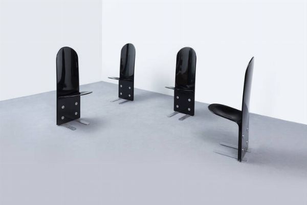 LUIGI SACCARDO : Quattro sedie mod. Pellicano  - Asta Asta 202 Design - Associazione Nazionale - Case d'Asta italiane