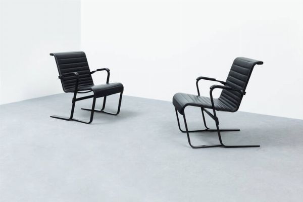 Marcel Breuer : Coppia di poltrone mod. Longe chair  - Asta Asta 202 Design - Associazione Nazionale - Case d'Asta italiane