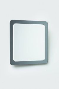 CRISTAL ART - Specchiera con cornice in cristallo colorato e specchiato. Anni '60 cm 65 5x65