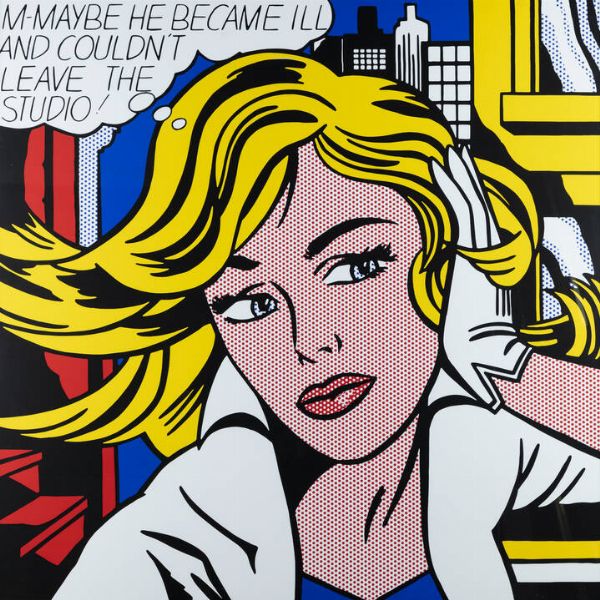 ROY LICHTENSTEIN New York (USA) 1923  1997 : M-Maybe he became ill and couldn't leave the studio! (d'aprs)  - Asta Asta 201 Grafica - Associazione Nazionale - Case d'Asta italiane