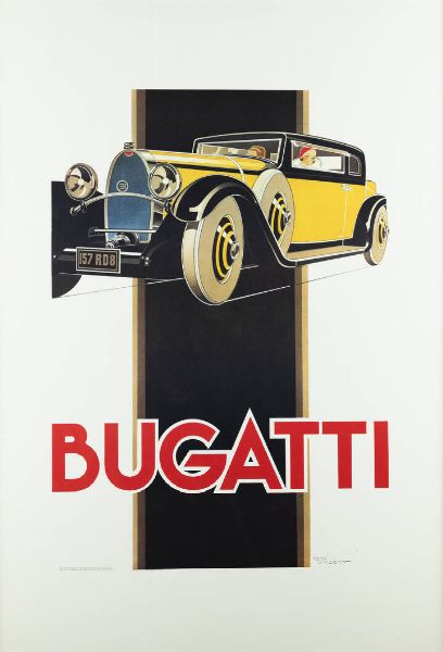 MANIFESTO : Bugatti  - Asta Asta 201 Grafica - Associazione Nazionale - Case d'Asta italiane
