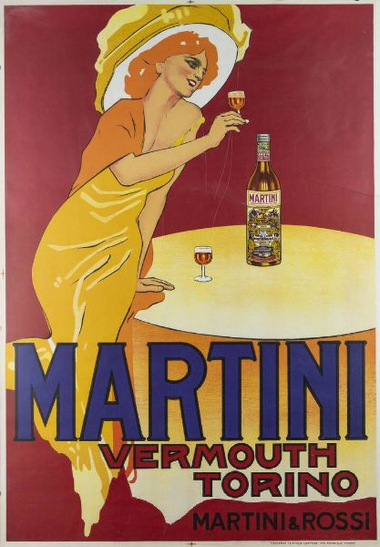 MANIFESTO : Martini Vermouth Torino - Martini & Rossi  - Asta Asta 201 Grafica - Associazione Nazionale - Case d'Asta italiane