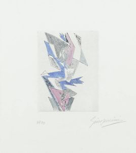 GINO SEVERINI Cortona (AR) 1883 - 1966 Parigi (Francia) - Composizione futurista 1962