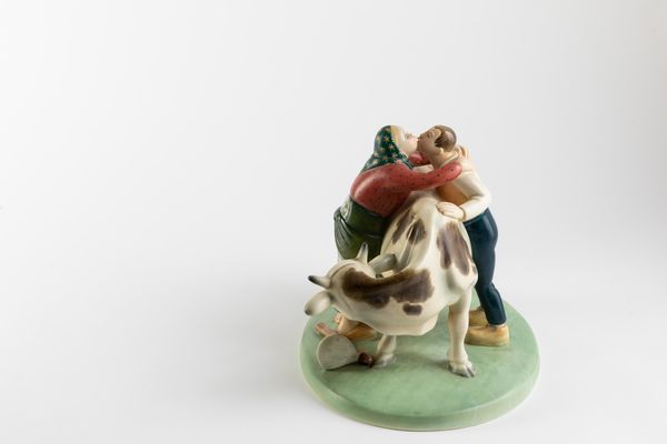 ,Giovanni Grande : Lenci, Torino, 1930 ca La mucca  - Asta Ceramiche del Novecento italiano - Associazione Nazionale - Case d'Asta italiane