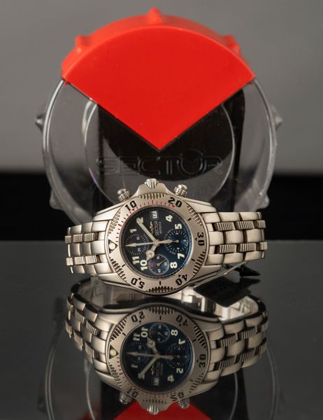 SECTOR - Cronografo automatico in titanio con quadrante blu  - Asta For Men | Cambi Time - Associazione Nazionale - Case d'Asta italiane