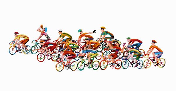 Gerstein David : Corsa ciclistica  - Asta Lo Sport nell'Arte - Associazione Nazionale - Case d'Asta italiane