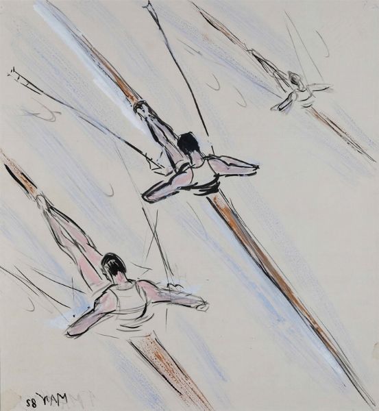 Mancioli Ottorino : Canottaggio, 1958  - Asta Lo Sport nell'Arte - Associazione Nazionale - Case d'Asta italiane