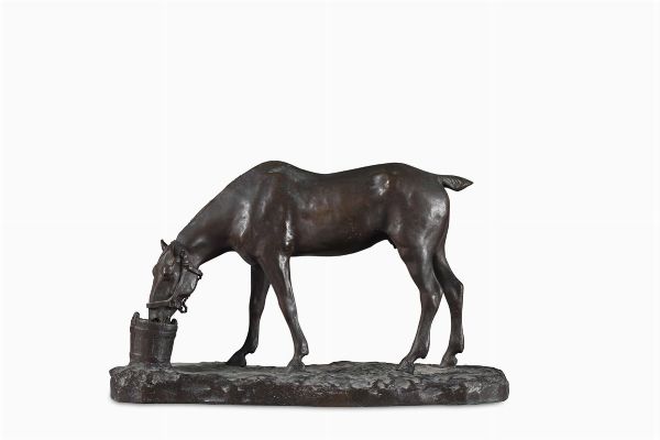 Cavallo che si abbevera, XIX secolo  - Asta Lo Sport nell'Arte - Associazione Nazionale - Case d'Asta italiane