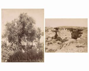 ,George & Constantine Zangaki - Jerusalem, Gethsemani Arbre de l'agonie ; Jerusalem, Grotte de Jeremie