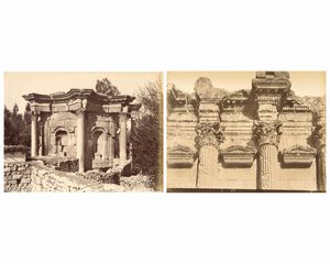 ,Félix Bonfils - Balbek temple de Venus ; Balbek, Detail interieurs du temple de Jupiter