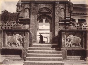 ,Charles Thomas Scowen - Entrace to the Buddhist Temple, Kandy, Ceylon