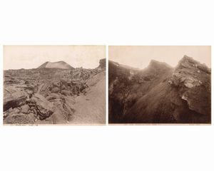 ,Giorgio Sommer - Vesuvio Cratere maggio 1881 ; Napoli, Eruzione del Vesuvio, cratere 1892