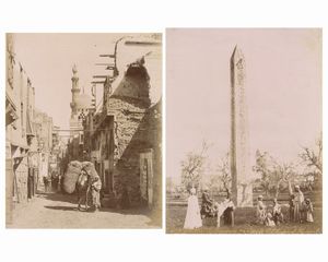 ,George & Constantine Zangaki : Rue du Caire; Obelisque d'Heliopoli  - Asta Fotografia dell'800: album di viaggio - Associazione Nazionale - Case d'Asta italiane
