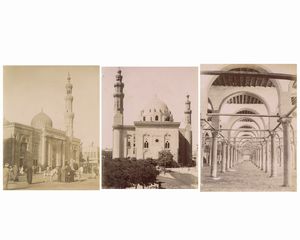 ,George & Constantine Zangaki - Mosquee Saida Zeynab Caire ; Mosquee Sultan Hassan ; Caire, interieur de la Mosquee