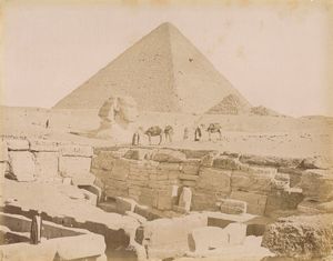 ,George & Constantine Zangaki - Pyramide de Cheops le Sphynx et le temple de Khafre