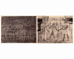 ,Pascal Sébah - Abydos: 2me Salle Bas-Relief (Temple de Seti I)