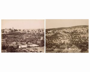 ,George & Constantine Zangaki : Panorama de Bethleem ; Village de Beit Djalah  - Asta Fotografia dell'800: album di viaggio - Associazione Nazionale - Case d'Asta italiane